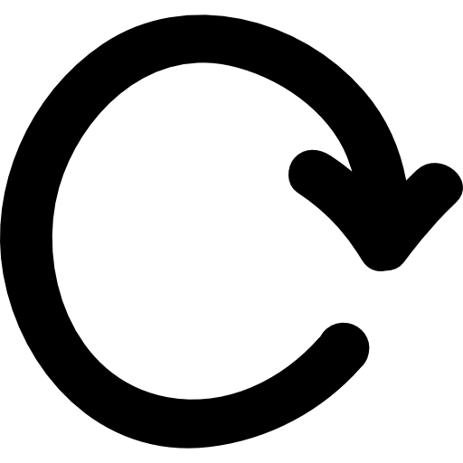Repeat hand drawn circular arrow symbol